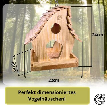 Дім для птахів на балкон: дерев'яний, ручної роботи, для саду та балкону, стійкий до погодних умов