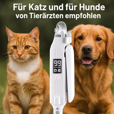 PetTrim 2-в-1: електричний триммер для кігтів + шліфувальник, LED-підсвітка, для котів та собак усіх розмірів, перезаряджається