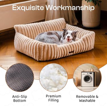 М'яке ліжко для котів та собак MEWOOFUN - зручне лежак для котів та маленьких собак, заспокійливе ліжко (Верблюд, 91x72x30 см)