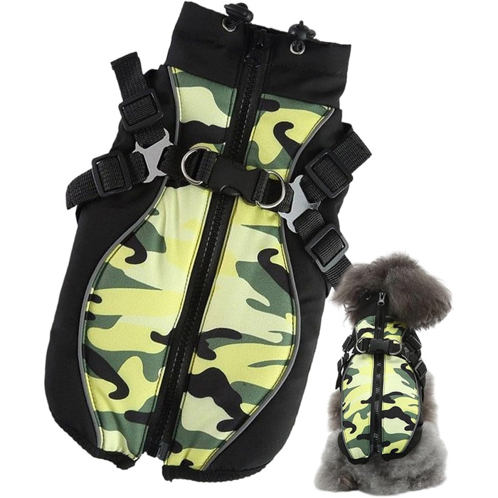 Водонепроникний теплий зимовий одяг для собак - тепла куртка для цуценят та собак різних розмірів (маленьких, середніх, великих) для прогулянок, навчання та активного відпочинку на вулиці