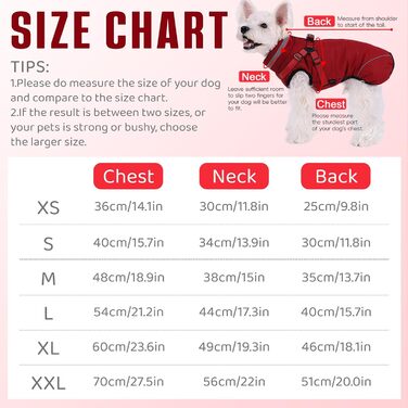 Тепла зимова куртка для собак Poseca: вітро- та водонепроникна, 2-в-1, з жилетом, для цуценят, на блискавці, червона