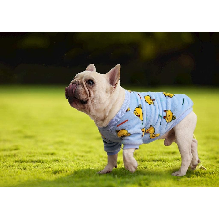 Теплий зимовий костюм для собак та котів YRRYGMN, Корралловий фліс, Розмір XX-Large (Жовта авокадо), Blue Duck