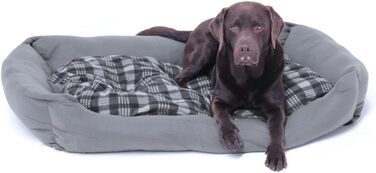 Крісло-ліжко для собак Sauerland XXXL сірого кольору, 120x80 см з двостороннім матрацом