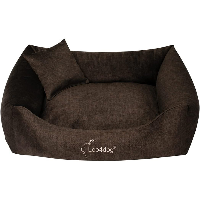 Собаче ліжко Sofa Vogue L 100x80 см, темно-коричневе – м'який диван для собак, подушка, лежак, 5 розмірів і 5 кольорів