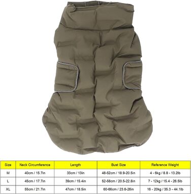 Водонепроникний зимовий одяг для собак: тепла куртка та жилет для великих собак (L)