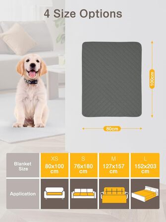 Водонепроникний килимок для собак, диванів та ліжок, захист від подряпин та шерсті, для цуценят та великих тварин, 80x100 см