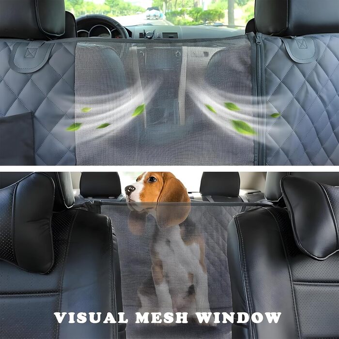 Захист для заднього сидіння автомобіля від собак: водовідштовхувальний, антицарапинний, з боковими захистами та оглядовим вікном