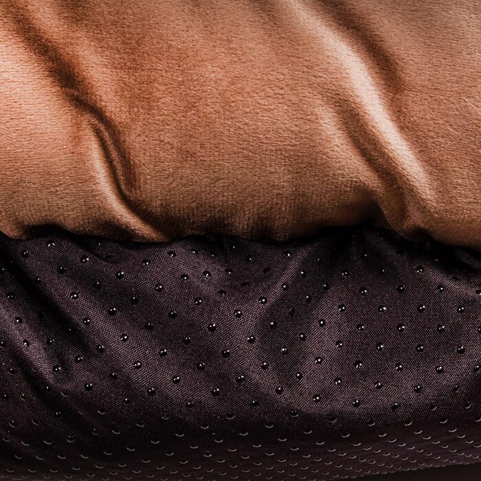 Кругле ліжко для собак Wallace & Jones Grace - зручний лежак для собак середніх порід | М'яке ліжко з бортиками, неслизьке | Колір коричнево-бежевий | Розмір M | 60 x 60 x 18 см