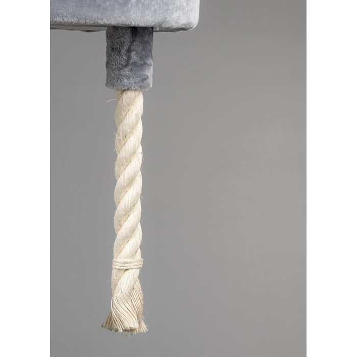 Дряпка для великих котів RHRQuality Maine Coon Sleeper Crown Plus, світло-сіра, товсті 15см стовпи з сизалю