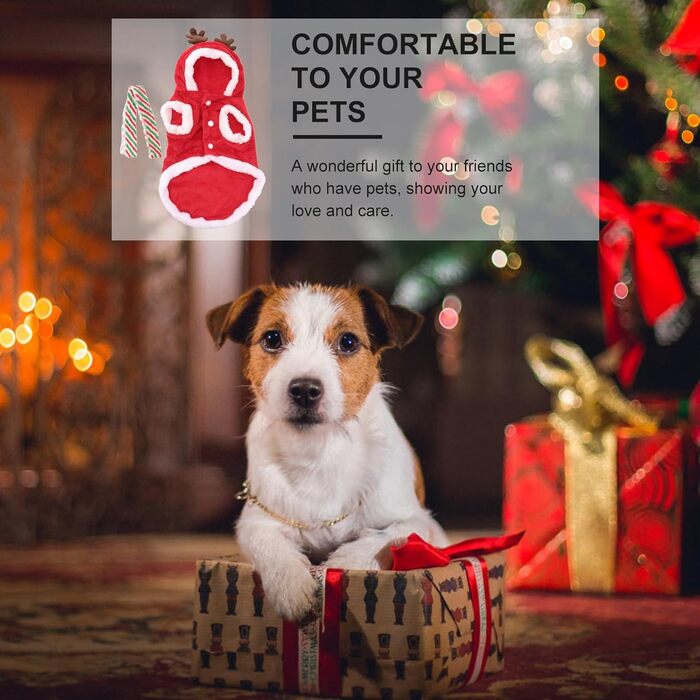 Костюм для собаки/кішки Холібанна, Різдвяний олень, тепла жилетка для зими (L)