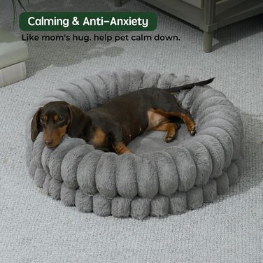 Кругле ортопедичне ліжко для собак та котів BALANCE, сірого кольору, 60х60 см, для маленьких тварин, з неслизьким дном