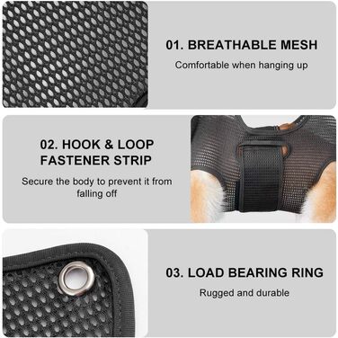 Гамак для грумінгу собак DONGKER, гамак для догляду за шерстю для собак і котів, дихаючий гамак для підстригання нігтів та грумінгу