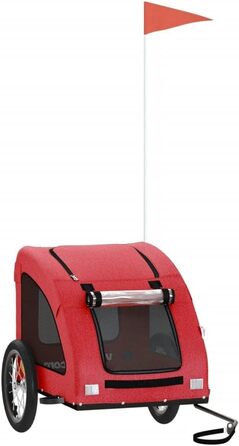 Причіп для собак Gecheer, причіп для собак до 45 кг, транспортувальний причіп для великих собак, складаний причіп для собак, універсальний транспортер для собак для безпечних поїздок (125 x 63 x 66 см, Червоний-2766)