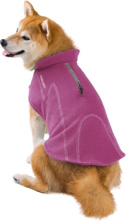 Тепла куртка VIVAGLORY Cozywrap для собак, фіолетовий, XS (обхват грудей 38-48 см), з застібкою-липучкою та отвором для повідка, флісова, з регулюванням, світловідбиваюча