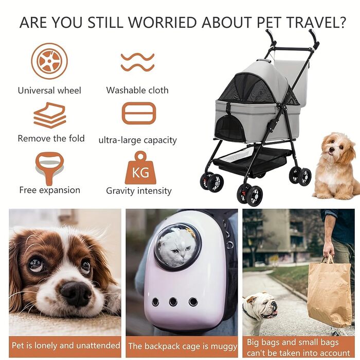 Дитяча коляска для тварин: зручна та легка, до 20 кг