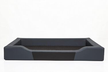 Ліжко для собак, лежанка для собак, м'яка лежанка-софа, килимок для собак, 75x50 см, GRAPHITE ECO-LEDER, чорний матрац