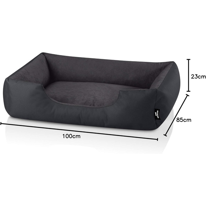 Ліжко для собак BedDog Zara, XL, 100 x 85 x 23 см, графіт - м'яке лежання та зручний знімний чохол