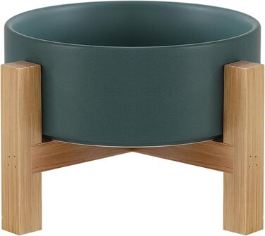 Миска для кота, миска для корму кота, миска для кота з підставкою, піднята миска для котів, миска для собак, керамічна миска для котів та собак, 400 мл, зелена