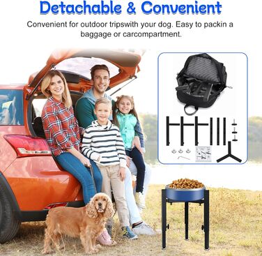 Підставка для корму для собак Triangle, регульована висота, метал, стабільна та протиковзна