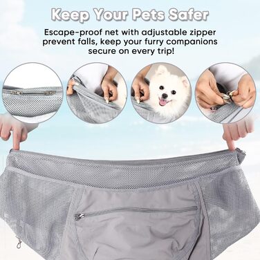 NATUYA Сумка-переноска для собак – легка та зручна, дихаюча сітчаста сумка для цуценят до 7 кг, сумка на блискавці, регульований ремінь для подорожей та прогулянок без рук