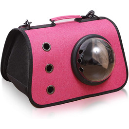 PETCUTE Транспортна переноска для котів та собак, м'яка, складна, 40x25x25 см, Рожевий