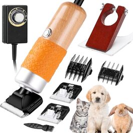 Електричний тепихарський ножик з регулюванням глибини зрізу, машинка для стрижки собак, 6 швидкостей, для тварин та килимів (Помаранчевий)