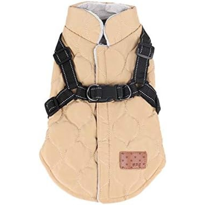 Теплий зимовий одяг для собак Meioro: куртка та пуловер з бавовни з ефектом відблиску (Хакі, 3XL)