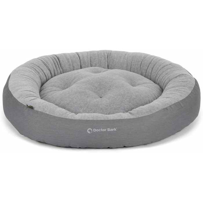 Кругле м'яке ліжко для собак Doctor Bark GreenLabel, 50x40 см, сірий (S)