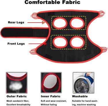 Гамак для грумінгу собак та котів, нашийник для догляду за шерстю, нігтями, вухами та очима (XS, 16.5 см), чорний