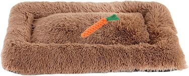 Ліжко для собак великих порід Chickwin, для котів, миється, м'яке, з матрацом, заспокоююче, антистрес, плюшеве, коричневе (90*60 см)