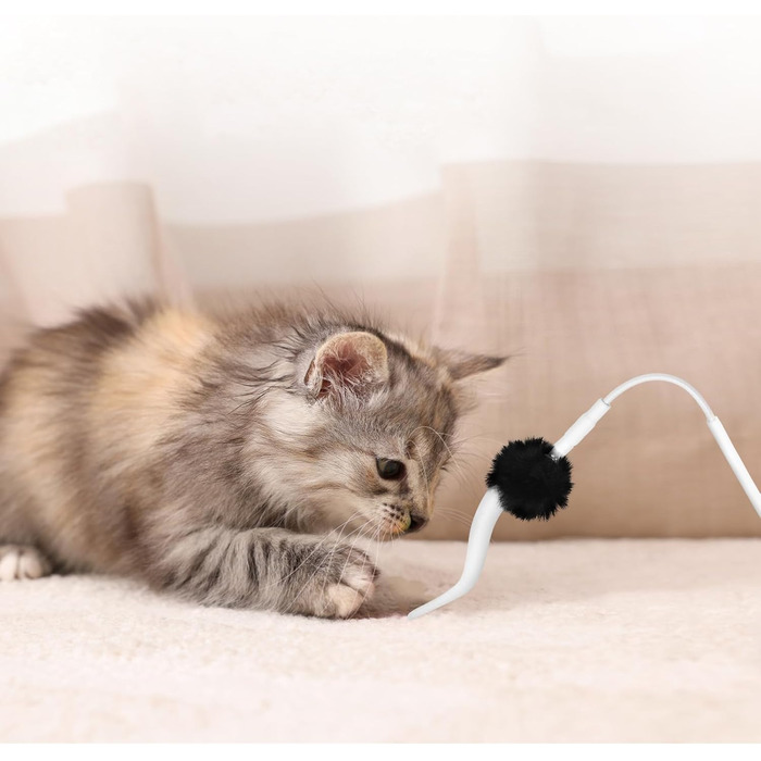 Інтерактивна іграшка для котів TGFIX 3 в 1: електрична, з колесами та лазером, розвиваюча. Включає 3 запасні пружини, USB-зарядка.