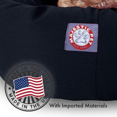 Зручне кругле лежак для собак Majestic Pet з Sherpa, бавовни та поліестеру, чорний, 61 x 46 x 18 см, розмір S, для комфортного сну та відпочинку