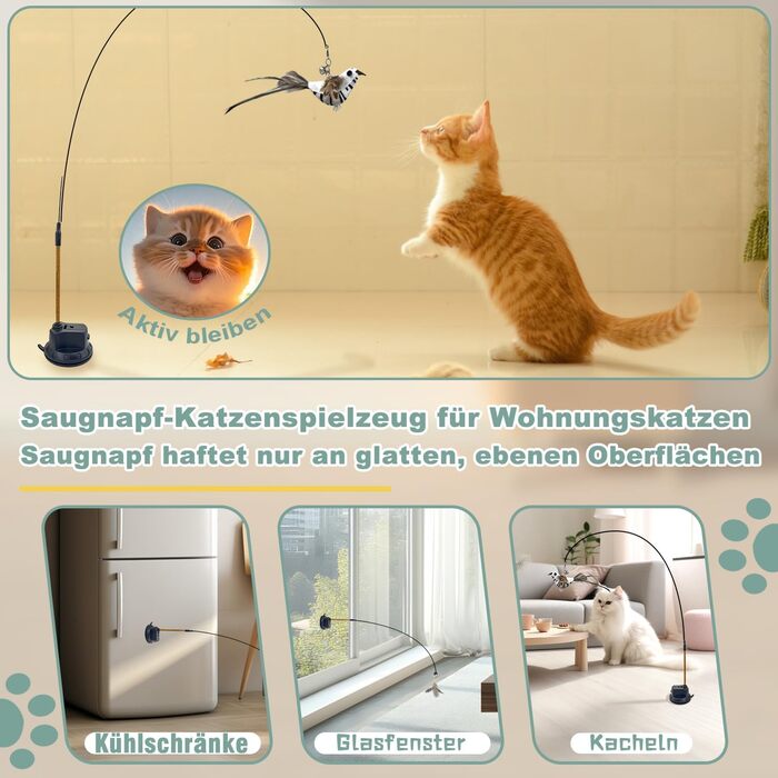 Інтерактивна іграшка для котів CUUOOT 7-в-1: джиґлер, іграшка-пір'їнка, катенок, мотузка для кусання, набір з котячою м'ятою.