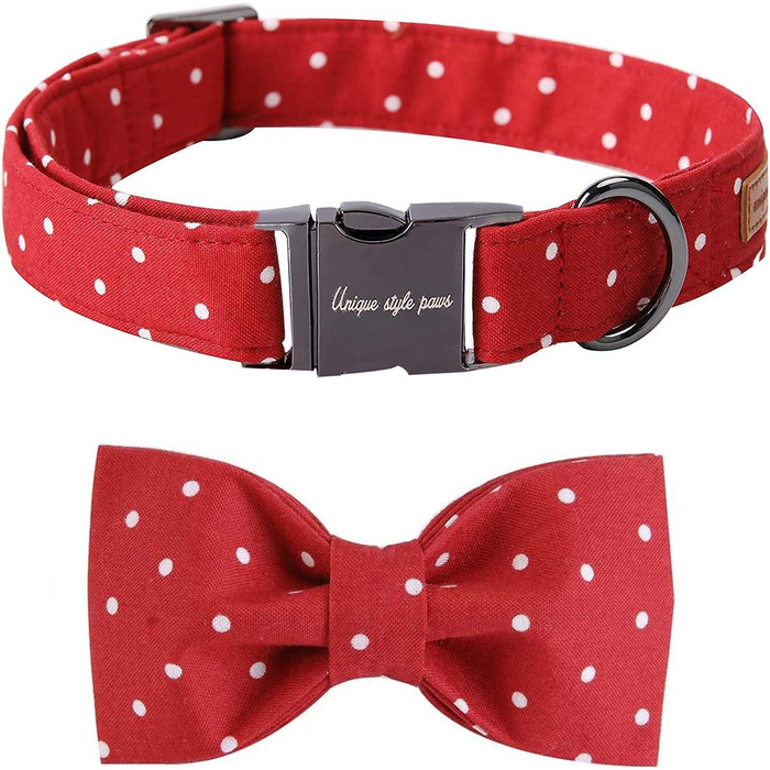 Нашийник для собак Unique Style з кравбатою, регульований, для малих, середніх та великих собак, червоний, XXS-XL (1 шт.)