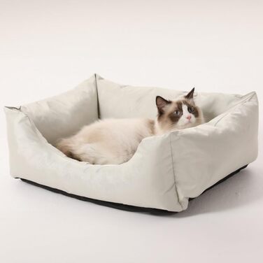 Водонепроникне собаче ліжко M&Catree, прямокутне, м'яке, для собак та котів - L: 60x80x24 см, Бежевий