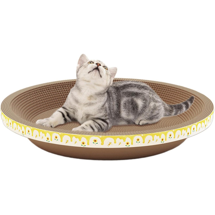 Круглі картонні іграшки-кігтеточки для котів, ліжечко-чаша, картонні когтеточки для кошенят, середніх котів
