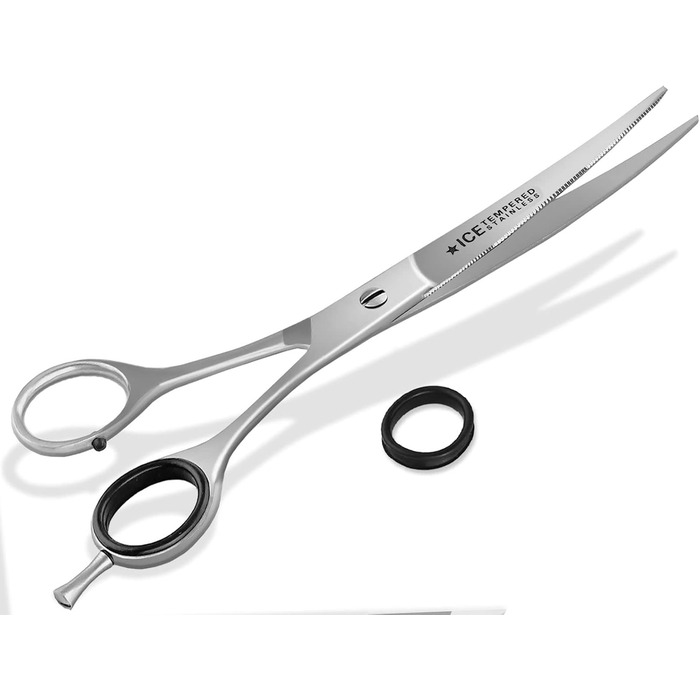 Ножиці для стрижки шерсті собак, вигнуті, 8 дюймів, мікрозубчасті