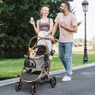 Візок для собак YITAHOME 3 в 1, до 20 кг, складаний, сірий