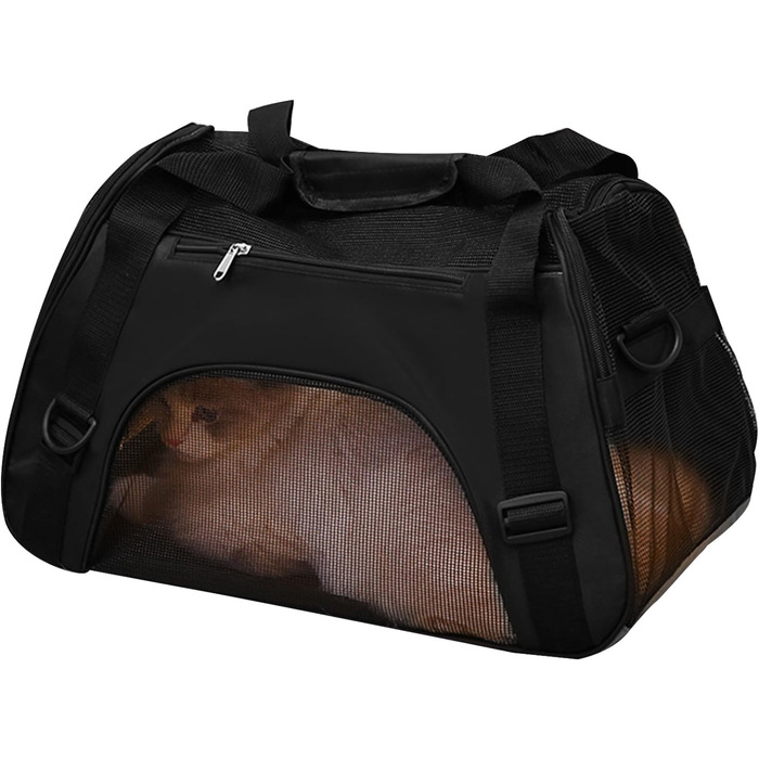 Сумка-переноска для тварин, чорна: зручна та дихаюча для подорожей та активного відпочинку (собаки, коти)