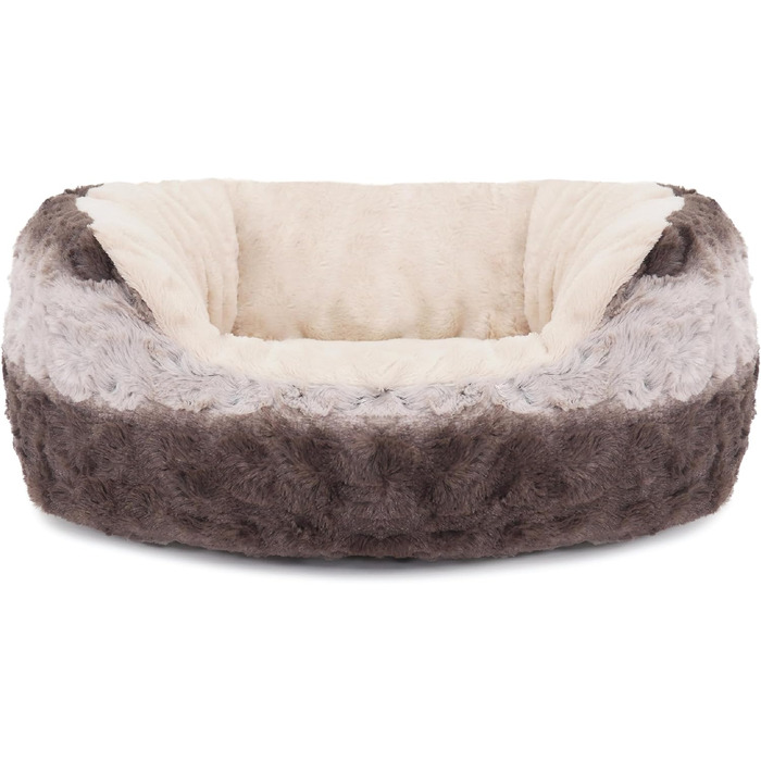 Крісло-лежанка для собак Rosewood Kuschelbett, м'яке, сіре/кремове, 43x51x15 см