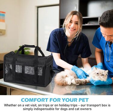 Транспортний бокс для котів та собак BYZESTY, складаний, з мискою, 42 x 27 x 28 см
