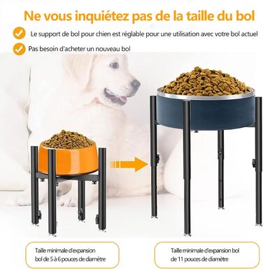 Підвищена підставка для миски для собак, регульована, висота 15-28 см, 4 положення, кріплення для годівниці для собак, для великих, середніх та малих собак