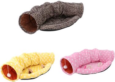 Тунель-ліжко для котів Tubayia, іграшка-тунель для котів, рожевий