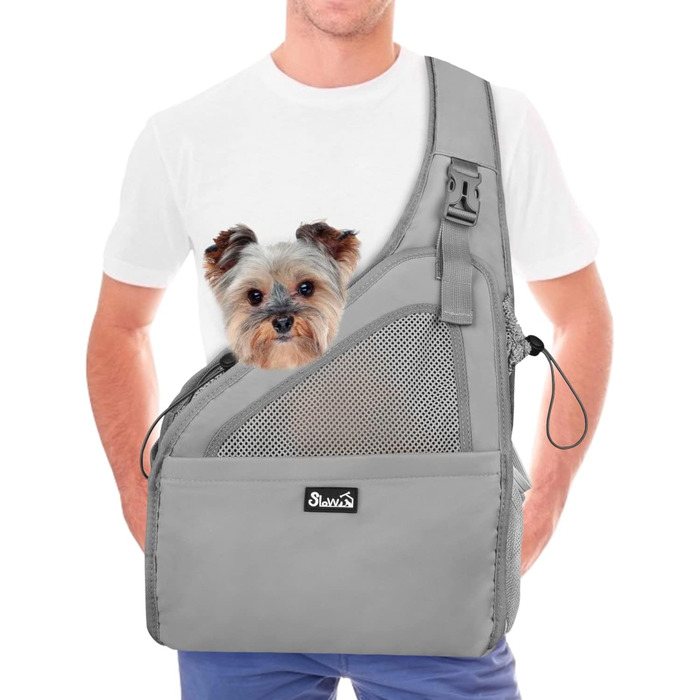 Транспортувальна сумка для собак Nasjac: зручна та легка переноска для цуценят та собак до 7 кг (сіра)