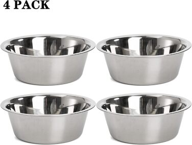 Набори мисок для собак та котів DEAYOU з нержавіючої сталі (4 шт.), 21 см, 1.3 л
