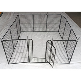 Вигул для цуценят, вольєр, загон для собак, клітка для собак, огорожа для тварин, клітка для дрібних тварин, переносна клітка, вигул для кроликів, кемпінговий забір, кемпінгове огородження, 12 елементів, 80 см,