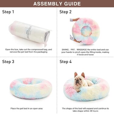 Кімната затишку Love's: ліжко для собак та котів, антистрес, кругленьке, з м'якого штучного хутра, миється, для малих та середніх тварин, сіре, 76.2 см