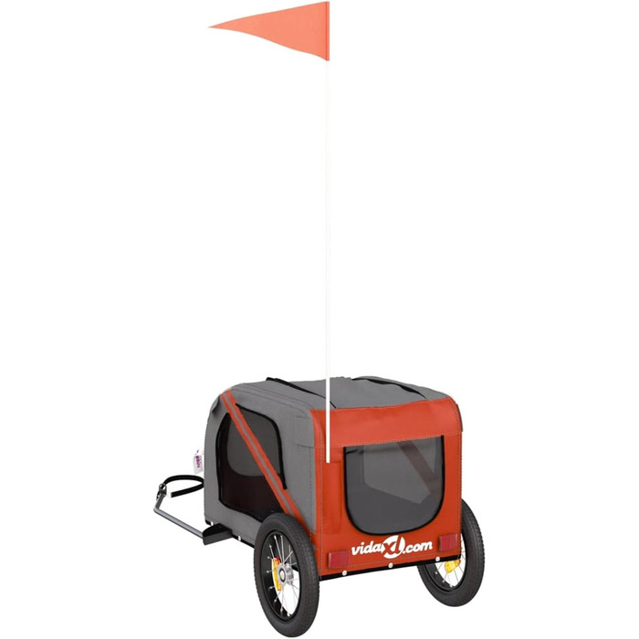 Причіп для тварин на велосипед, Oxford, оксфордська тканина та метал, тип 1, помаранчевий (124 x 53 x 53 см)