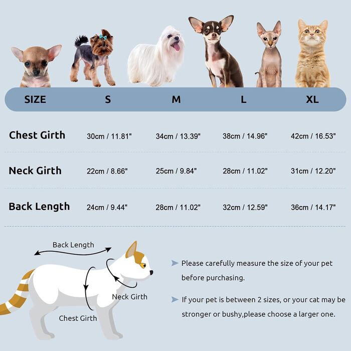 Пуловер для котів без шерсті Citétoile, теплий зимовий пуловер для котів та маленьких собак (XL, блакитний)