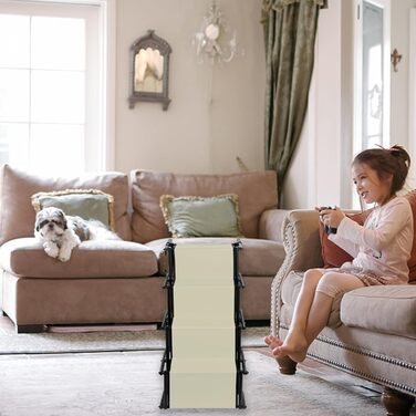 Рампа для собак Homewell - розкладна, до 70 кг, регульована - для маленьких, середніх, великих та хворих собак. Легко зберігати (Бежева)